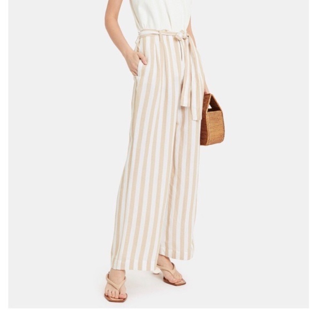 Rails Jess Striped Linen-Blend Wide-Leg Pants - image 1
